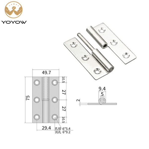 304 Stainless Steel Detachable Hinges 1.5-3 Inches Industrial Doors and windows Flat Open Detachable Hinges