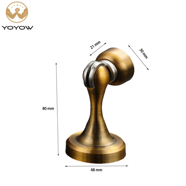 Magnetic Door Catch Stops Zinc Alloy Floor Suction Wooden Door Strong Magnet Door Stopper